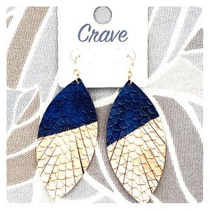 Navy/gold earring